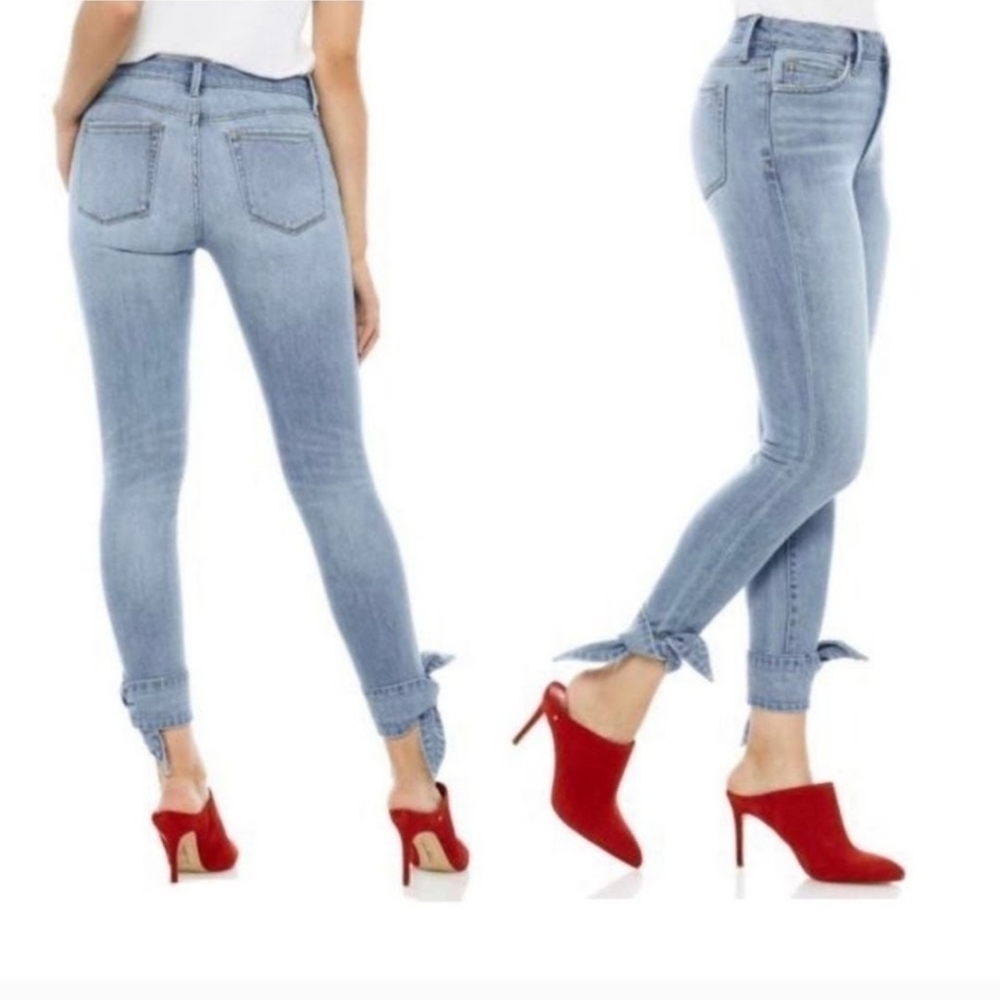 Sam Edelman Stiletto Ankle Tie Light Wash Jean Size 27